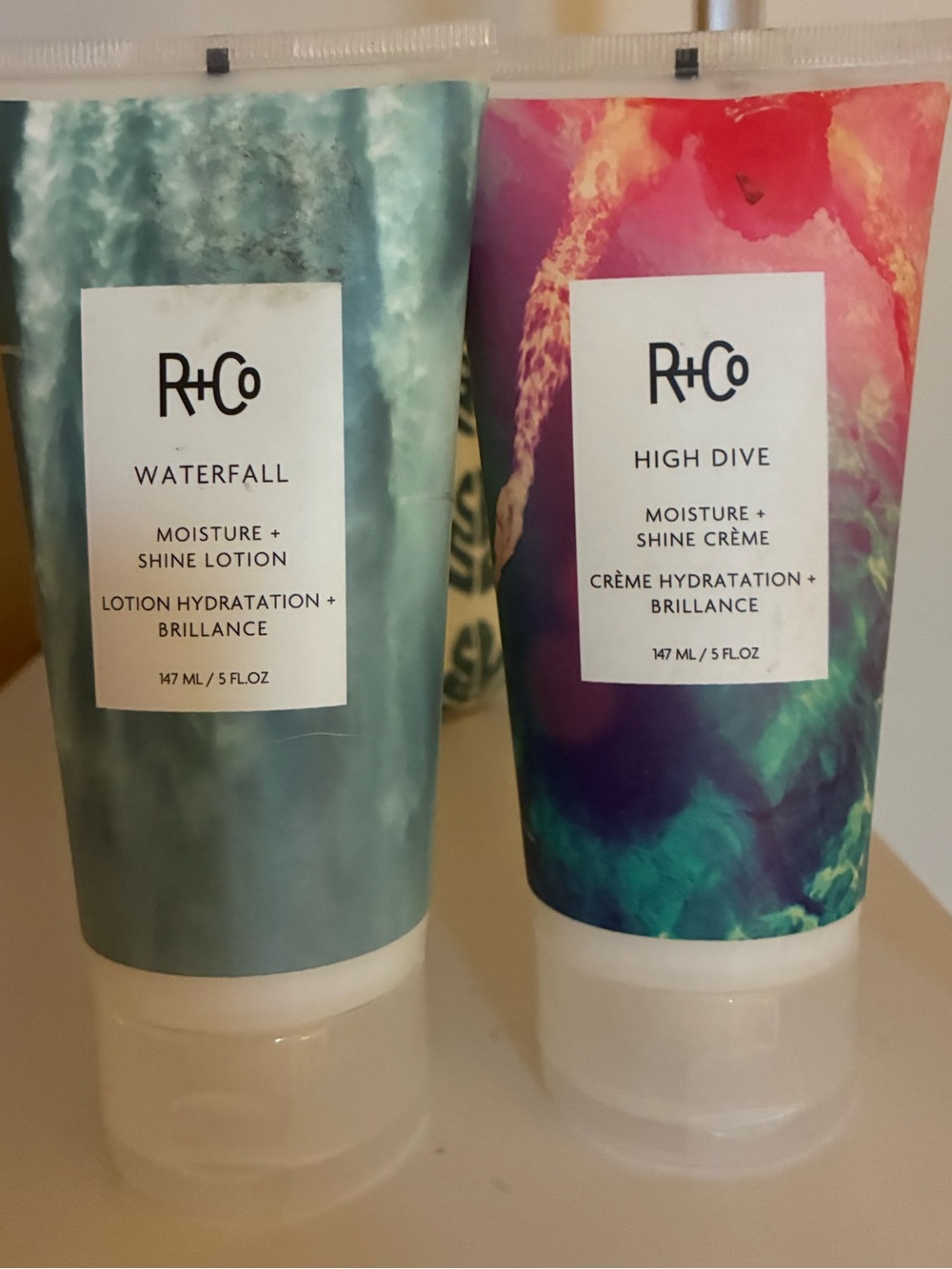 R+Co Waterfall + High Dive Moisture Shine Haircare Duo 5oz New